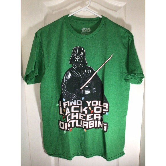 Star Wars Darth Vader Lack Of Cheer Christmas Medium Green T-Shirt - Picture 1 of 13
